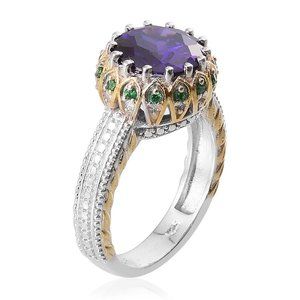Purple and green diamond shaped unisex friendship bracelet